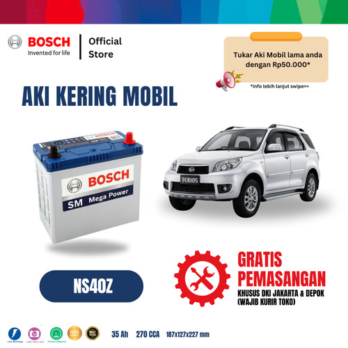 [EZR.2400136] Aki Mobil Daihatsu Terios BOSCH MF NS40Z - 40B19R