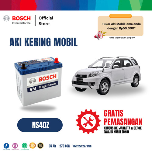 [EZR.2400137] Aki Mobil Toyota Rush BOSCH MF NS40Z - 40B19R