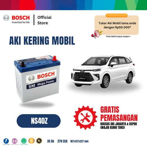 [EZR.2400138] Aki Mobil Toyota Avanza BOSCH MF NS40Z - 40B19R