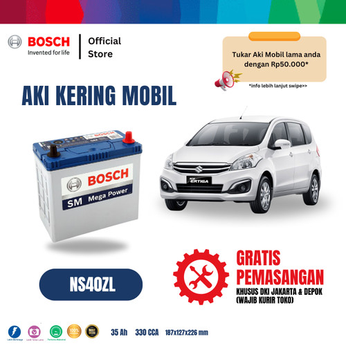 [EZR.2400140] Bosch Aki Mobil Suzuki Ertiga MF Blue NS40ZL