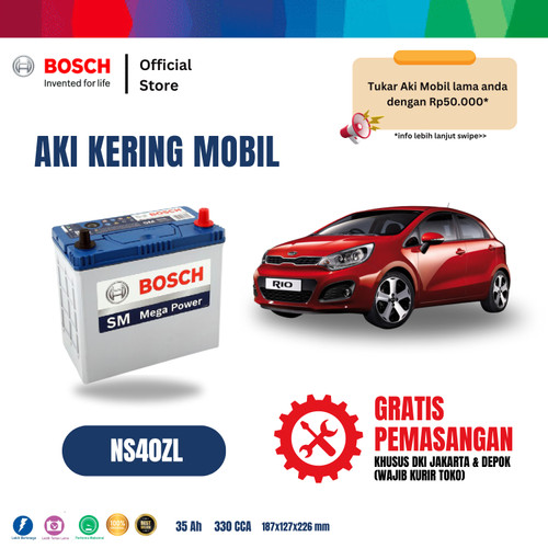 [EZR.2400143] Bosch Aki Mobil KIA New Rio MF Blue NS40ZL