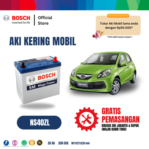 [EZR.2400148] Bosch Aki Mobil Honda Brio MF Blue NS40ZL