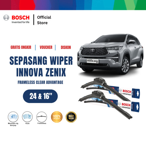 [EZR.2400150] Bosch Wiper Frameless New Clear Toyota Kijang Innova Zenix 24 & 16