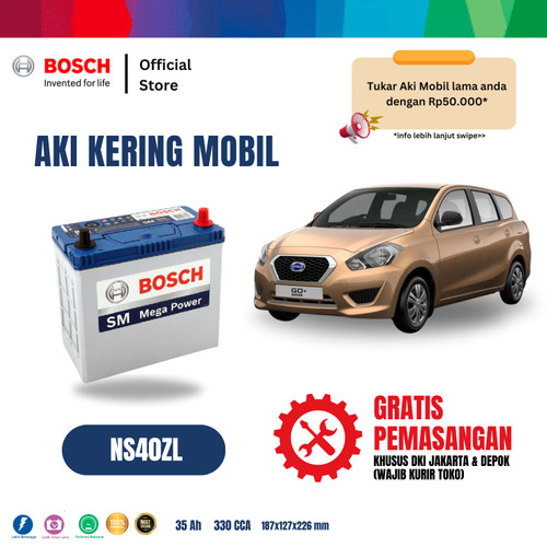 [EZR.2400151] Bosch Aki Mobil Datsun Go Panca MF Blue NS40ZL