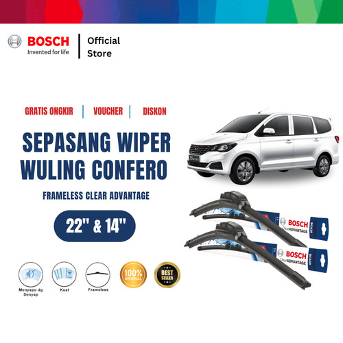 [EZR.2400154] Bosch Wiper Kaca Mobil Wuling Confero Frameless Clear 22" & 14"