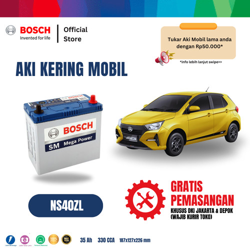 [EZR.2400160] Bosch Aki Mobil Daihatsu Ayla MF Blue NS40ZL - SSM