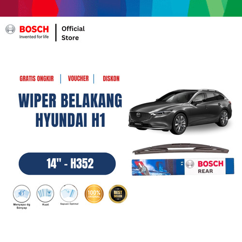 [EZR.2400181] Bosch H352 Rear Wiper Belakang Mobil Mazda 6 - Rock Lock 2 14 Inci