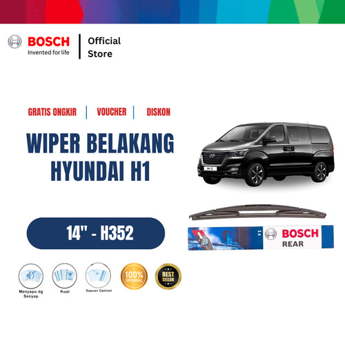 [EZR.2400182] Bosch H352 Rear Wiper Kaca Belakang Mobil Hyundai H1 - Lock 2 Size 14 Inci