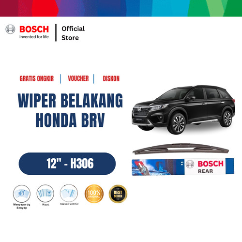 [EZR.2400194] Bosch H306 Rear Wiper Kaca Belakang Mobil Honda Brv - Lock 3 Size 12 Inci