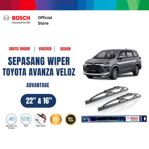 [EZR.2400195] Bosch Sepasang Wiper Kaca Mobil Avanza Veloz Advantage 22" & 16"