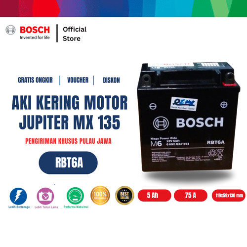 [EZR.2400210] Aki Kering Motor Yamaha Jupiter MX 135 2006 - Bosch RBT-6A