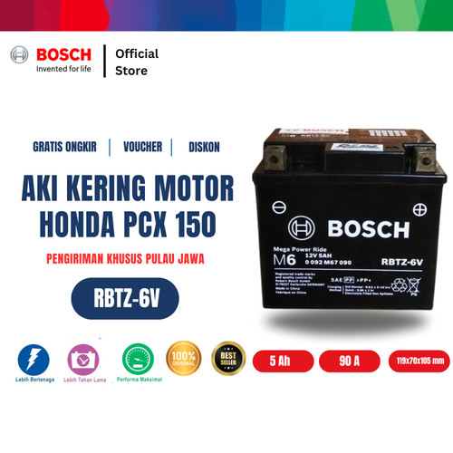 [EZR.2400218] Aki Kering Motor Honda PCX 150 - Maintenance Free - Bosch RBTZ-6V