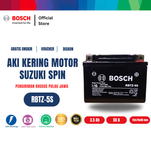 [EZR.2400222] Aki Kering Motor Suzuki Spin - Maintenance Free - Bosch RBTZ-5S
