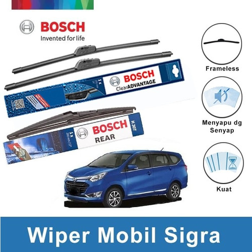 [EZR.2400275] Bosch Wiper Depan dan Belakang Daihatsu Sigra Frameless Size 22 - 17 Inci dan H307 - Warna