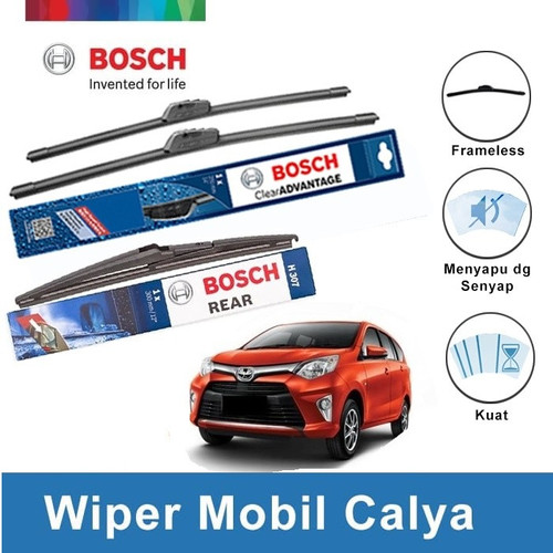 [EZR.2400276] Bosch Wiper Depan & Belakang Toyota Calya Frameless 22" & 17" + H307