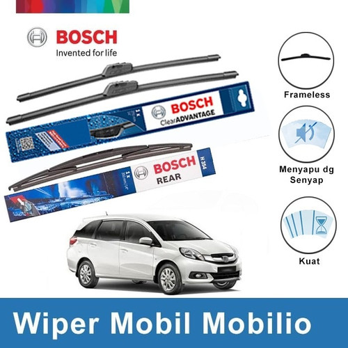 [EZR.2400282] Bosch Wiper Depan & Belakang Mobil Mobilio Frameless 22" & 16" + H354