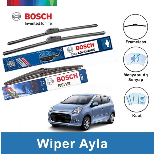 [EZR.2400283] Bosch Wiper Depan dan Belakang Daihatsu Ayla Frameless Size 21 - 14 Inci dan H307 - Warna