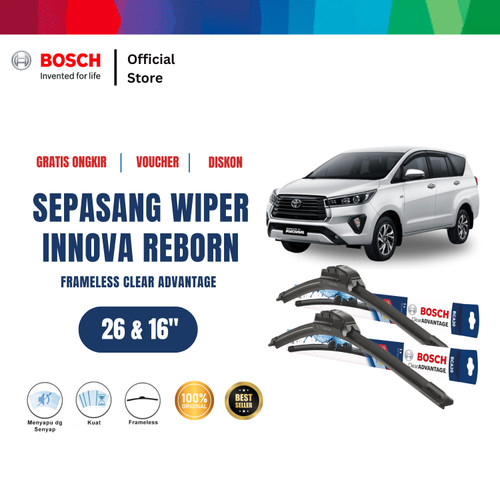 [EZR.2400290] Bosch Sepasang Wiper Mobil Toyota Kijang Innova Reborn Frameless 26&16