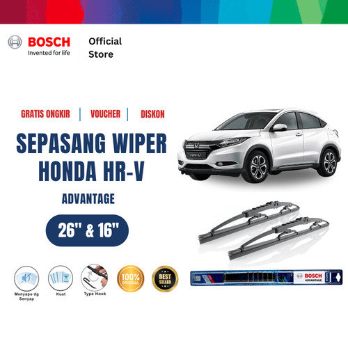 [EZR.2400300] Bosch Sepasang Wiper Kaca Mobil Honda HRV Advantage 26 dan 16 Inci
