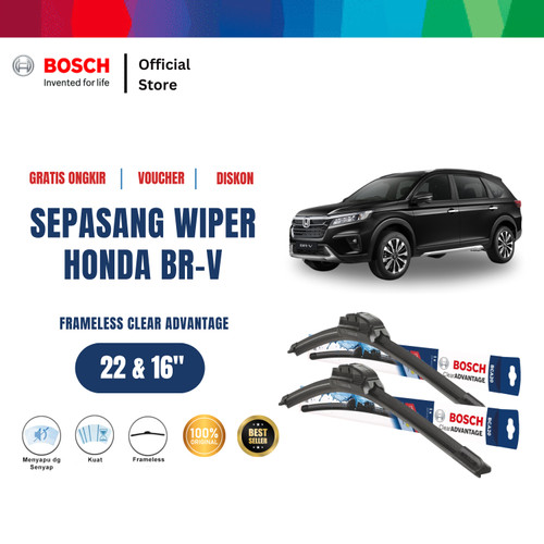 [EZR.2400303] Bosch Sepasang Wiper Honda BRV Frameless Advantage 22" & 16"