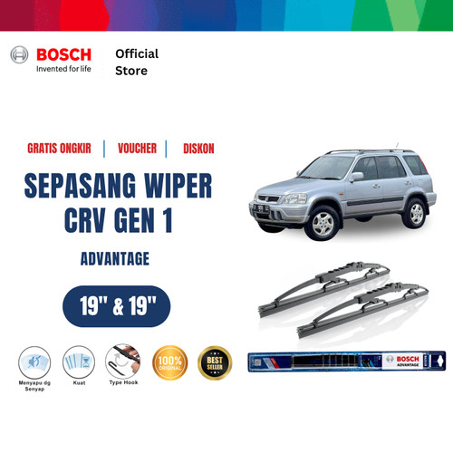 [EZR.2400306] Bosch Sepasang Wiper Kaca Mobil Honda CRV 1st Gen 2001-2002 Size 19 dan 19 Inci