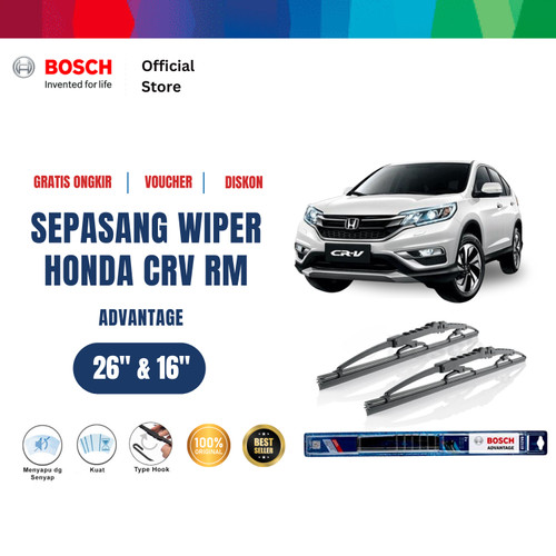 [EZR.2400307] Bosch Sepasang Wiper Kaca Mobil Honda CRV RM 2011 Advantage 26 dan 16 Inci