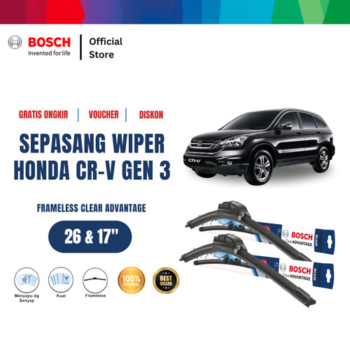 [EZR.2400308] Bosch Wiper Mobil Honda CRV 3rd Gen Frameless Advantage 26" & 17"