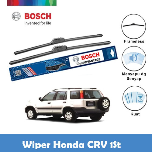 [EZR.2400311] Bosch Sepasang Wiper Mobil Honda CRV 1st Gen Frameless Clear Advantage 19 dan 19 Inci