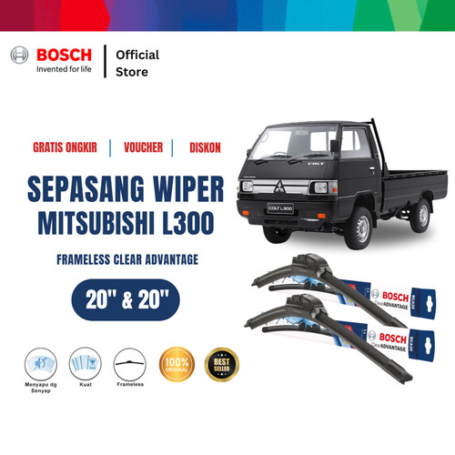 [EZR.2400318] Bosch Wiper Frameless Clear Advantage Mobil Mitsubishi L300 Size 20 dan 20 Inci
