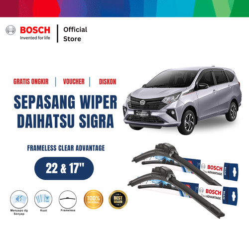 [EZR.2400324] Bosch Wiper Mobil Daihatsu Sigra Frameless Clear 22" dan 17"
