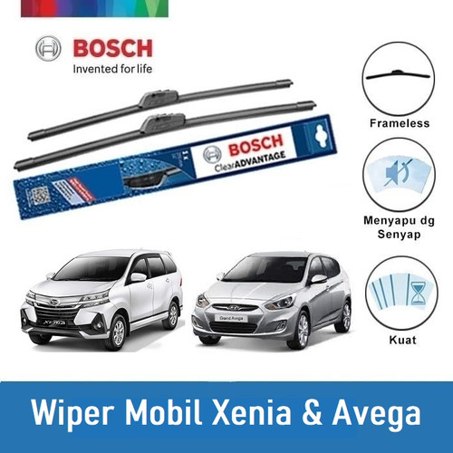 [EZR.2400354] Bosch Wiper Frameless Mobil Daihatsu Xenia, Avega,Accent BCA20 & BCA18