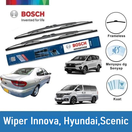 [EZR.2400357] Bosch Wiper Clear Mobil Innova, Hyundai H1, Scenic 1 JA, BCA24 dan BCA16 Inci