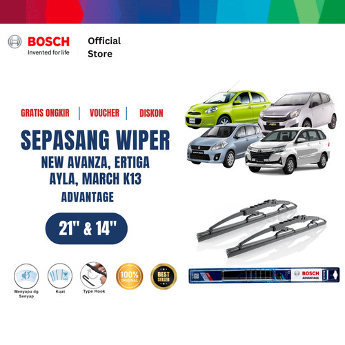 [EZR.2400360] Bosch Wiper Mobil New Avanza, March K13, Sunny, Ayla, Ertiga 21 dan 14 Inci
