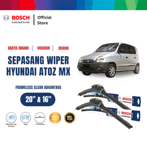 [EZR.2400372] Bosch Sepasang Wiper Mobil Hyundai Atoz MX Frameless New 20 & 16
