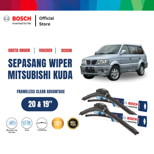 [EZR.2400384] Bosch Sepasang Wiper Mobil Mitsubishi Kuda Frameless Clear Advantage 20 dan 19 Inci