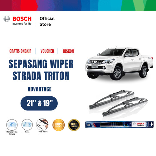 [EZR.2400390] Bosch Sepasang Wiper Kaca Mitsubishi Strada Triton Advantage 21 & 19