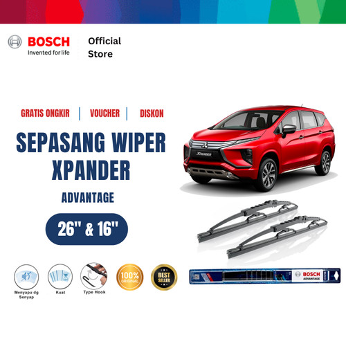 [EZR.2400401] Bosch Sepasang Wiper Kaca Mobil Mitsubishi Xpander Advantage 26 dan 16 Inci