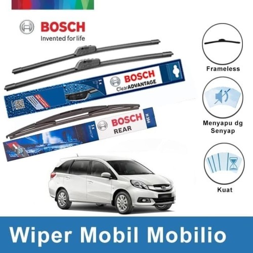 [EZR.2400406] Bosch Wiper Kaca Mobil Honda Mobilio Frameless Clear 22" & 16" + H354