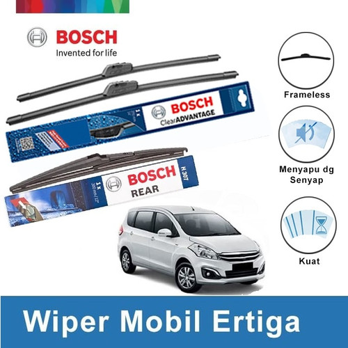 [EZR.2400408] Bosch Wiper Kaca Mobil Suzuki Ertiga Frameless Clear Size 21 - 14 Inci dan H307 - Warna