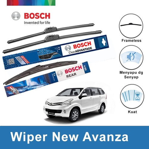 [EZR.2400410] Bosch Wiper Kaca Mobil New Avanza Clear Frameless 21 - 14 Inci dan H352 - Warna