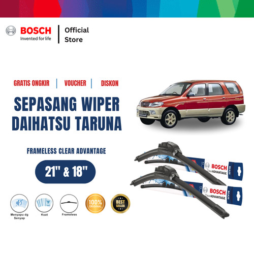 [EZR.2400414] Bosch Sepasang Wiper Mobil Daihatsu Taruna Frameless Clear 21 & 18