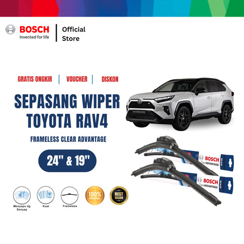 [EZR.2400415] Bosch Sepasang Wiper Mobil Toyota Rav4 Frameless New Clear 24 & 19