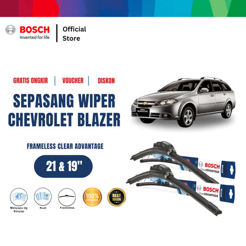 [EZR.2400419] Bosch Sepasang Wiper Mobil Chevrolet Blazer Frameless Clear 21 & 19