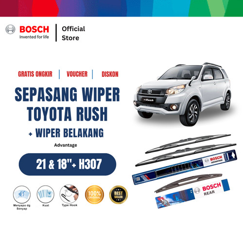 [EZR.2400428] Bosch Wiper Mobil Toyota Rush Set Advantage 21 - 18 Inci dan H307