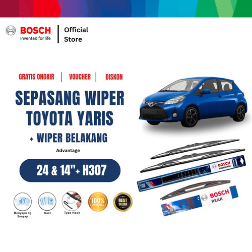 [EZR.2400429] Bosch Wiper Mobil Toyota Yaris Set Advantage 24 - 14 Inci dan H307 - Warna