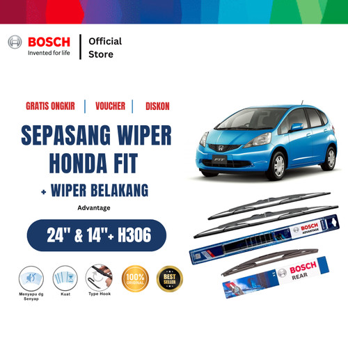 [EZR.2400431] Bosch Wiper Mobil Honda Fit Set Advantage 24 - 14 Inci dan H306