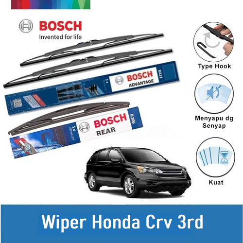 [EZR.2400432] Bosch Wiper Depan dan Belakang Mobil Honda CRV 3rd Gen Set Advantage 26 - 17 Inci dan H306