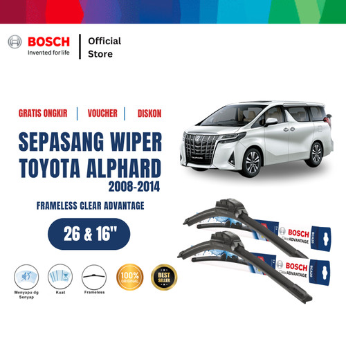 [EZR.2400444] Bosch Sepasang Wiper Mobil Toyota Alphard Frameless Advantage 26 & 16