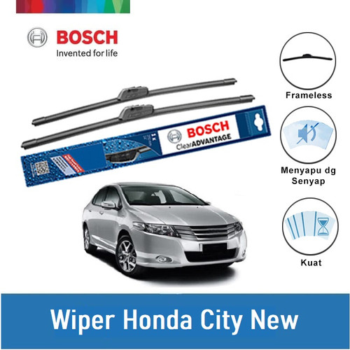 [EZR.2400445] Bosch Sepasang Wiper Mobil Honda City New GD Frameless Clear Advantage 20 dan 18 Inci