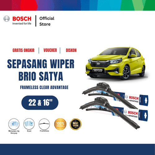 [EZR.2400453] Bosch Sepasang Wiper Mobil Honda Brio Satya Frameless Advantag 22 & 16